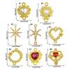 Pack of 5 Handmade Star Necklace Pendant Alloy Texture Geometric Jewelry Finding for Everyday Wear Crafted Accessory