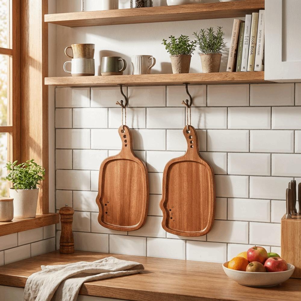 Solid Wood Ebony Wood Cutting Board Thickened Kitty Shape Steak Tray Fruit Chopping Board Kitchen