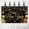 Black Gold 2026 New Year Backdrops Colorful Balloon Photo Background Party Background  Photo Studio