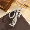2Pcs  Full  Encrusted Gold And Silver Alphabet Letter Brooches Pins Minimalist Clothing Jewelry Accessory