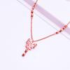 Purple Gold Hollow Double-Layer Butterfly Chain Exquisite Color Gold-Plated Rose Gold Necklace