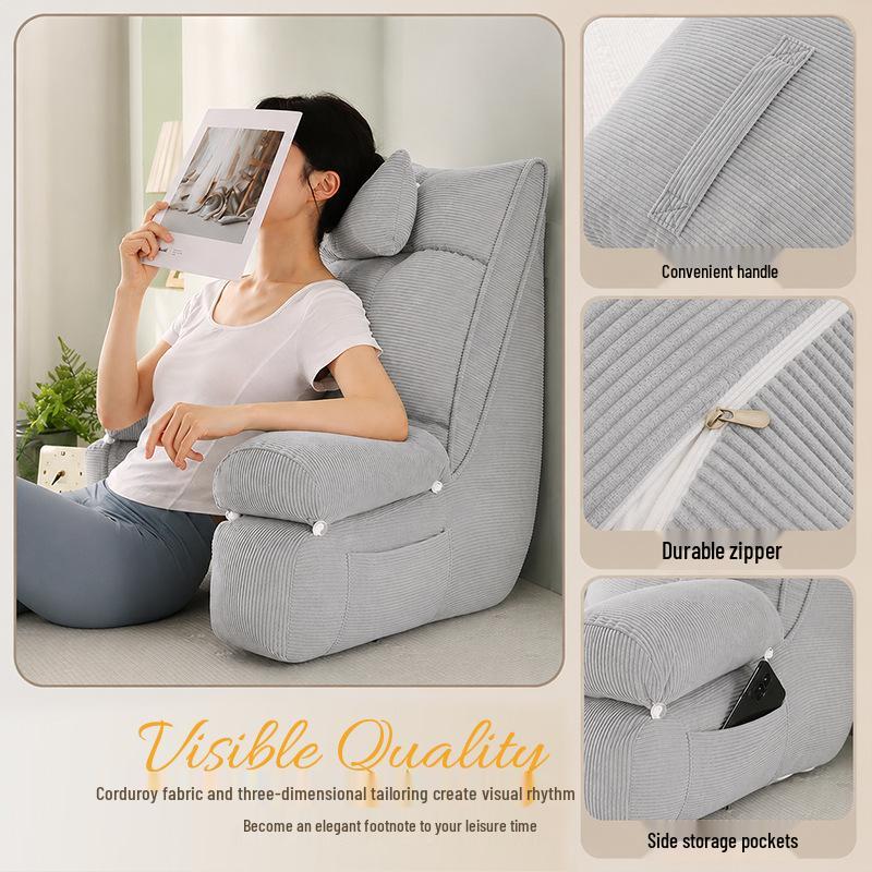 Comfortable Reading Pillow with Lumbar & Neck Support for Dorms, Bay Window, or Bed.