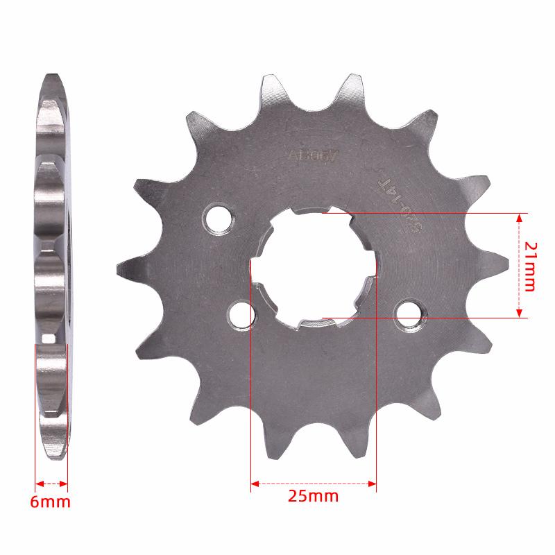 520 14T 48T Motorcycle Front Rear Sprocket Gear Wheel Cam for Kawasaki KDX200 KDX220 KDX250 KX250 1990-1998 front 14T