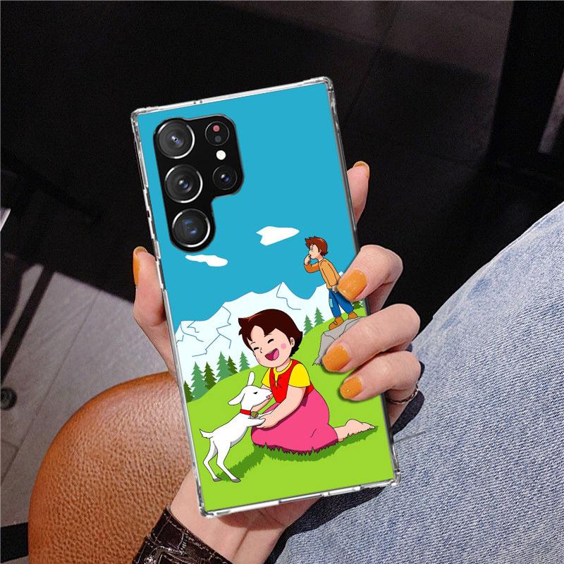 Heidi Cute Cartoon Phnoe Case for Samsung Galaxy S26 S25 Edge S23 S24 Ultra S22 Plus S21 S20 FE Unique Cover Soft Coque Galaxy S