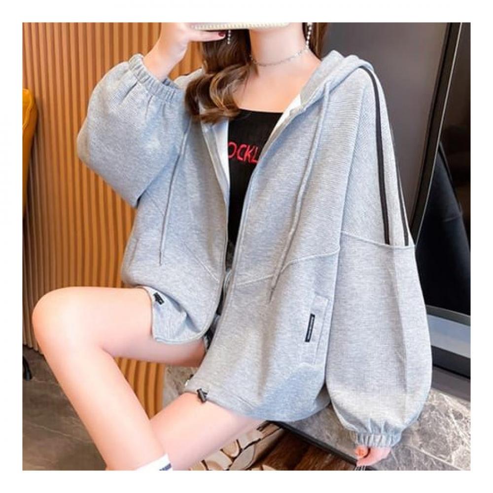 Navava Long Sleeve Hoodie Zip Up Nc181 Casual String Line