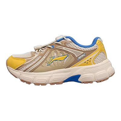 Li Ning Kids Sports Lifestyle Series Comfortable Fashion Durable Non-Slip Low-Top Casual Shoes Kids Casual Shoes Beige YKNV046-3