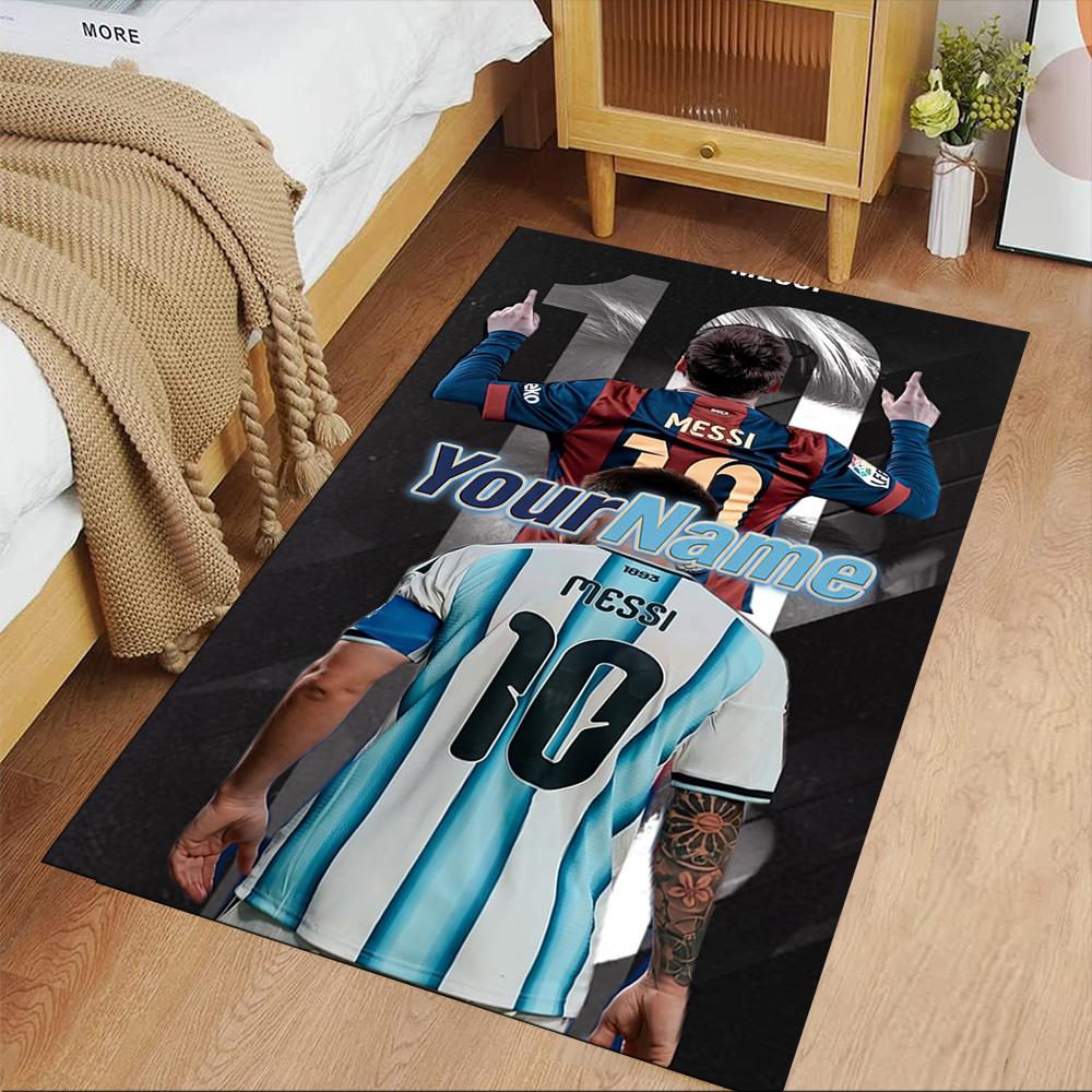 Messi Personalized Text Floor Rug Office Rug Perfect for Foyer Entryway Playrooms Dormitory Antislip Carpet Decorate Offices