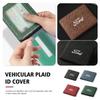 JQOZ8 Suede Car ID Cover Vehicular Plaid Card Protector Wallet For Focus Mk2 Mk3 Mk4 Fiesta Ranger Mondeo S-MAX Kuga