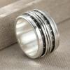 Minimalist Style Punk Design Silvery Plated Wide Ring Women Men's Fashion Vintage Banquet Celebration Jewelry Accessories Crafts