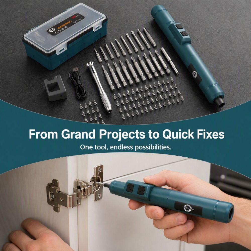 USB Rechargeable Cordless Electric Screwdriver Set Wireless Electric Drill Precision Work