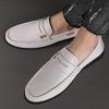 Non-Slip Boat Shoes Genuine Leather Men Loafers Simple Moccasin Slip On Soft Flats Comfy Handmade Man Driving Footwear