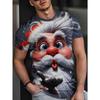 Trendy Christmas-themed Men's Digital-print T-shirt with Eye-catching Fabric for