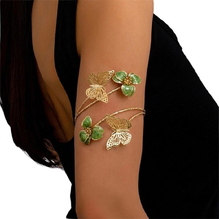 Unique Bohemian Inspired Arm Jewelry With Artistic Hollow Butterfly Details In Multiple Colors Season Floral Bangle