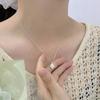 Vintage Lava Geometry Pearl Necklace Irregular Fold Pendant Collar Chain Female