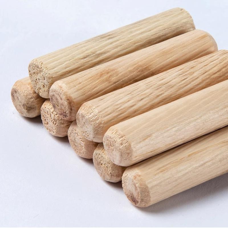100Pcs Wooden Dowel Cabinet Drawer Round Fluted Wood Craft Dowel Pins Rods Set Furniture Fitting Wooden Dowel Pin