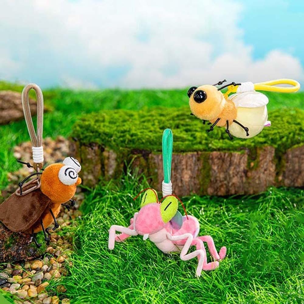 Llavero de Felpa de Dibujos Animados de Insectos Cadena de Llaves de Cucaracha de Poliéster Colgante de Polilla Mosca Colgantes para Bolsos