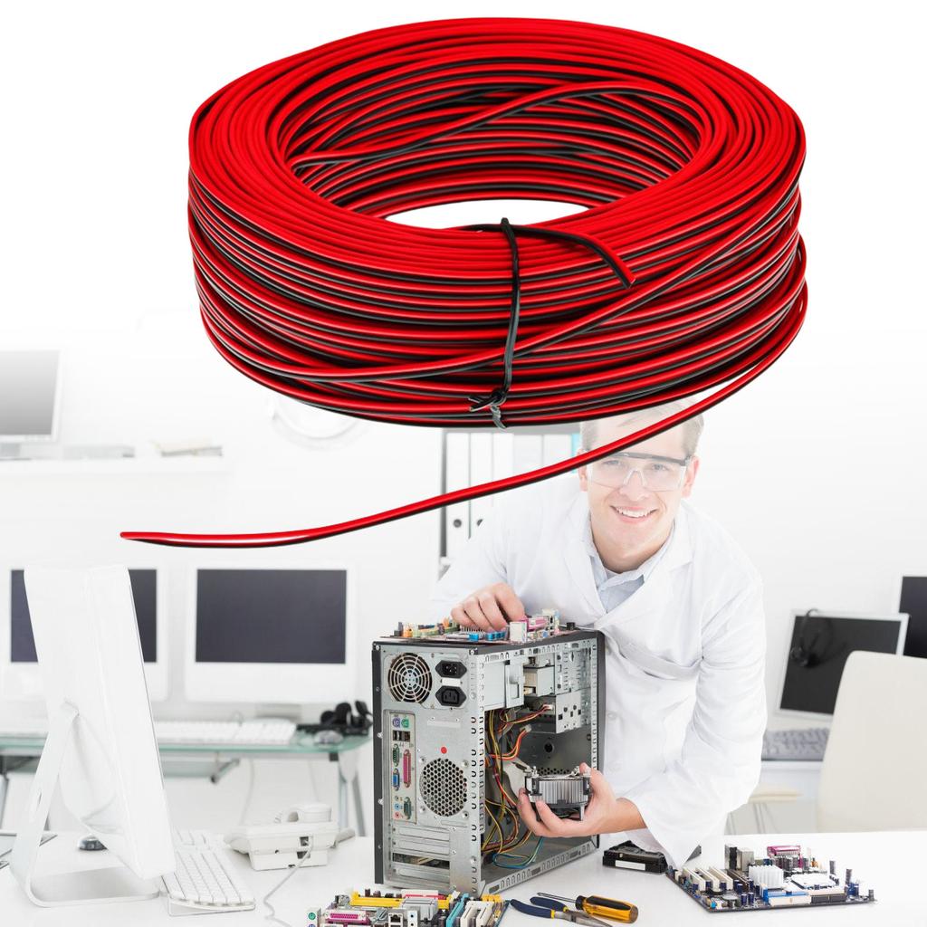 Flerbruks 80m 22AWG Dobbelleder Elektrisk Ledning Dekorasjon for LED-striper og Prosjekter i Livlig Farge