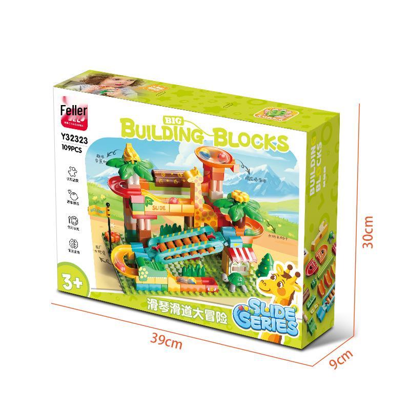 Feile Compatible LEGO Duplo Large Brick Xylophone Slide Ball Children's Educational Toy