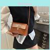 Street Style Pu Mini Shoulder Bag With Shell Shaped Lock Buckle For Daily Use