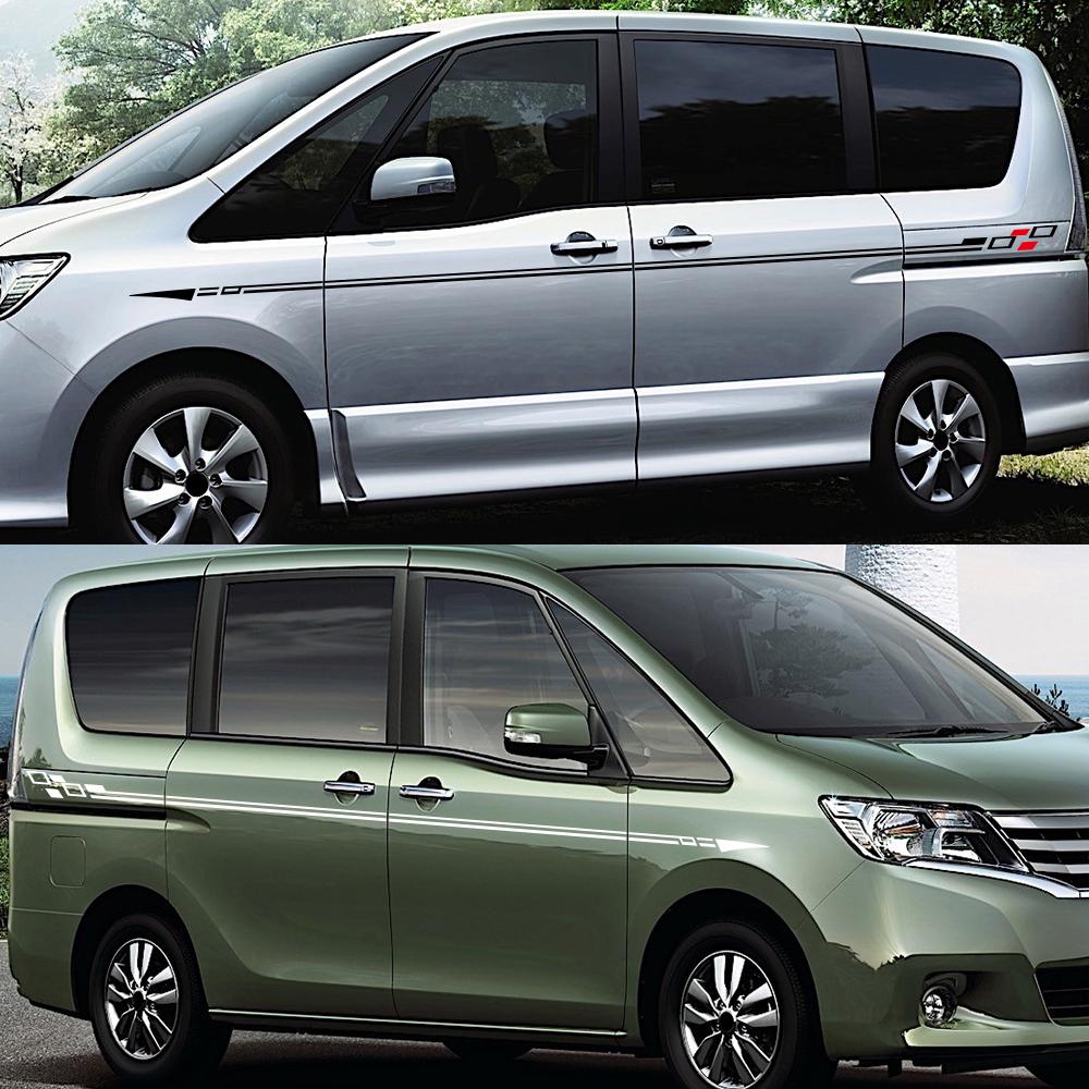 Car Waist Line Sticker for  Serena C27 Vinyl Wrapping Decals Racing Sport Stripes Graphics Decoration Auto Accessories