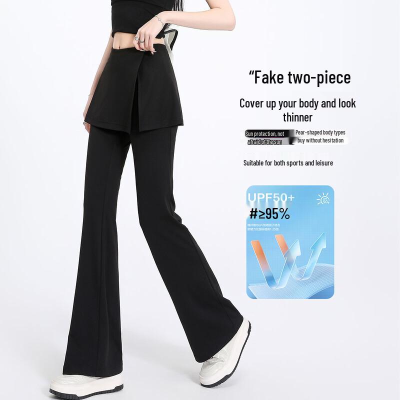 Dámské zvonové jógové kalhoty s vysokým pasem a ochranou proti slunci