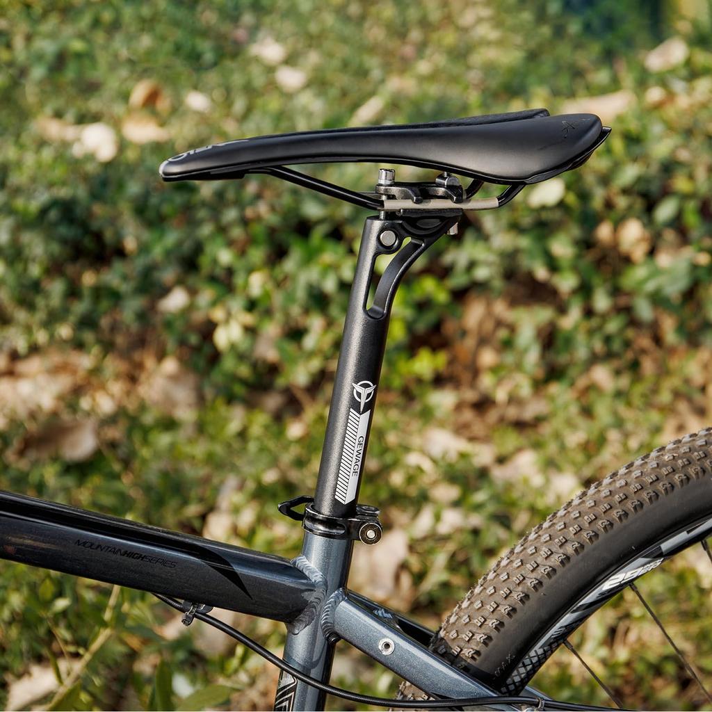 GEWAGE Bicycle 400mm Aluminum Seatpost, Black, 27.2mm, Lightweight, Long, (GE-P007)