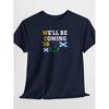 Neues We'll Be Coming '26 Schottisches Gänseblümchen T-Shirt, Schottische Flaggenmast Fußballtrikot, Lässiger Stil, Rundhalsausschnitt, Leicht dehnbarer Stoff, Normale Passform,