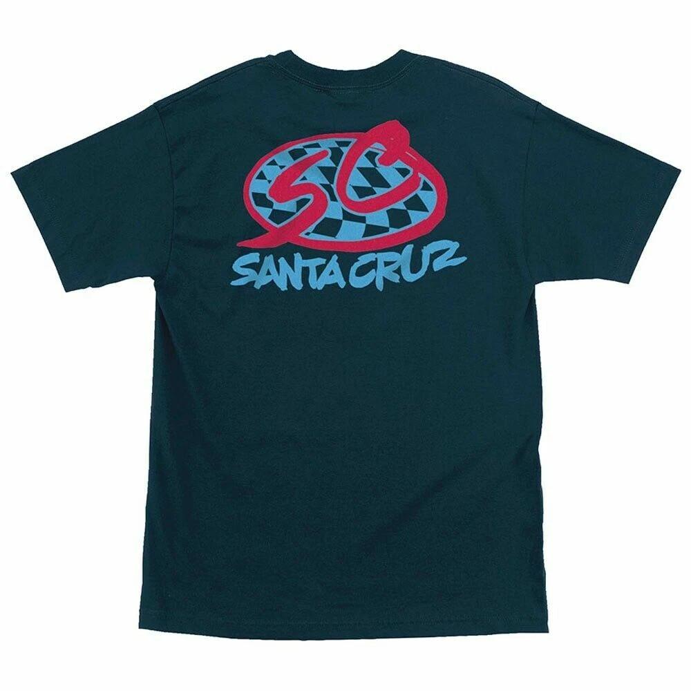 Santa Cruz CHECK PRO SERIES LOGO Skateboard T Shirt HARBOR BLUE XXXL