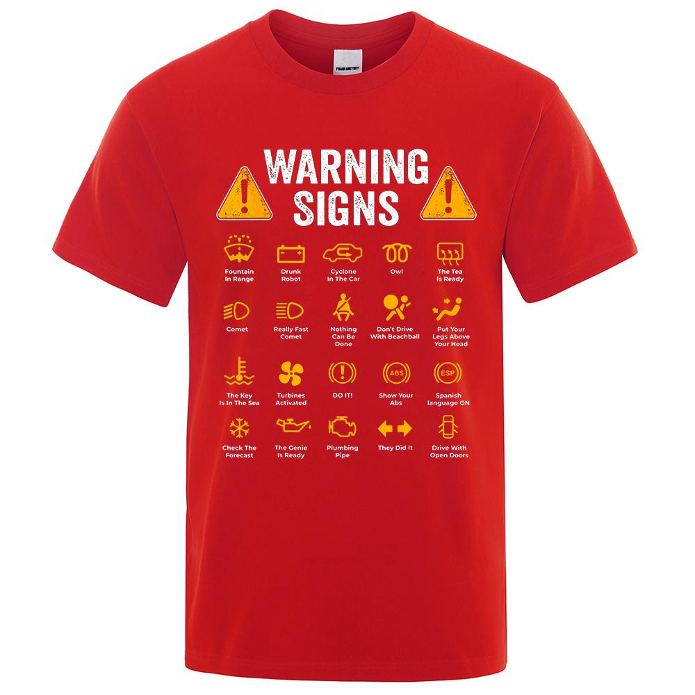 Funny Driving Warning Signs 101 Auto Mechanic Gift Driver T-Shirt Fashion Casual T Shirt Cotton Mens Tops Tees Casual Oversized