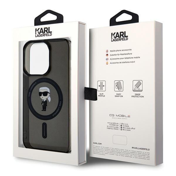 Karl Lagerfeld Klhmp15Lhfcknok Iphone 15 Pro 6.1 Czarny/Black Hardcase Iml Ikonik Magsafe