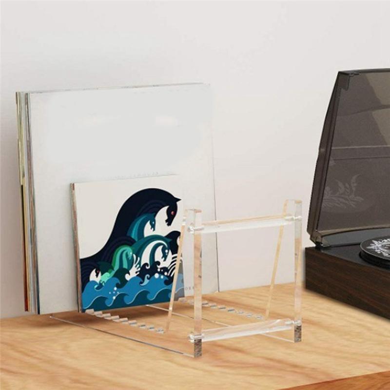 Practical-Clear Vinyl Record Stand Holder For Desktop Album Storage, Acrylic Vinyl Record Shelf Display NONE