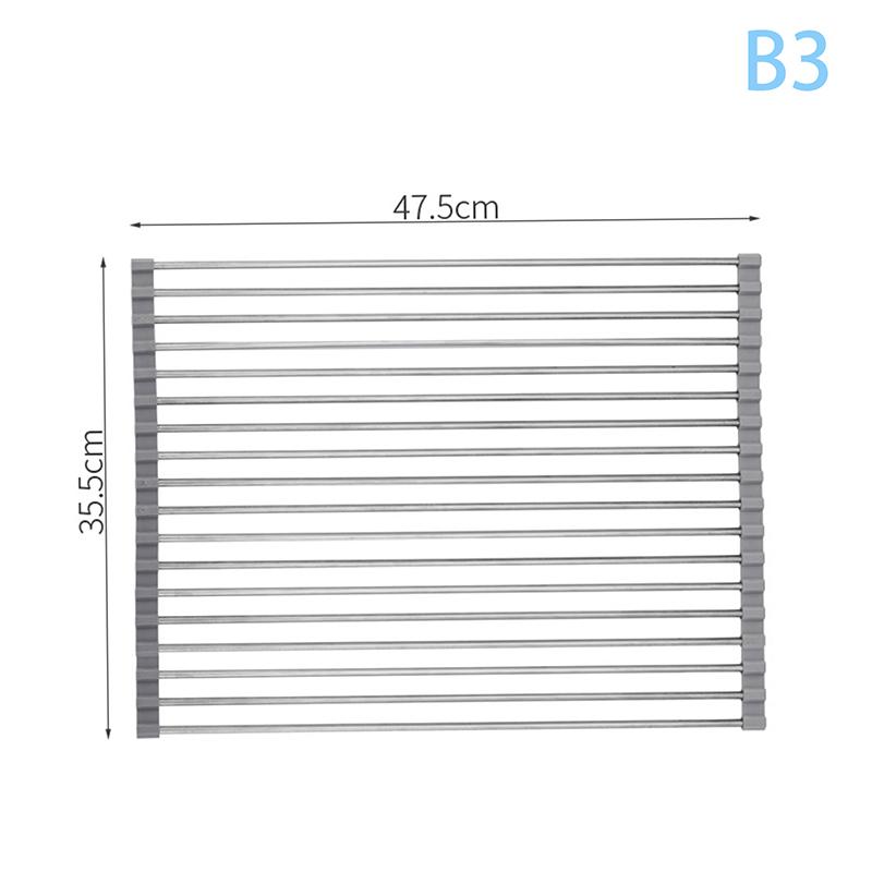

Кухонная сушилка для рулонных штор, чаша из нержавеющей стали, держатель для фруктов и овощей, раковина, складные полки для рулонных штор