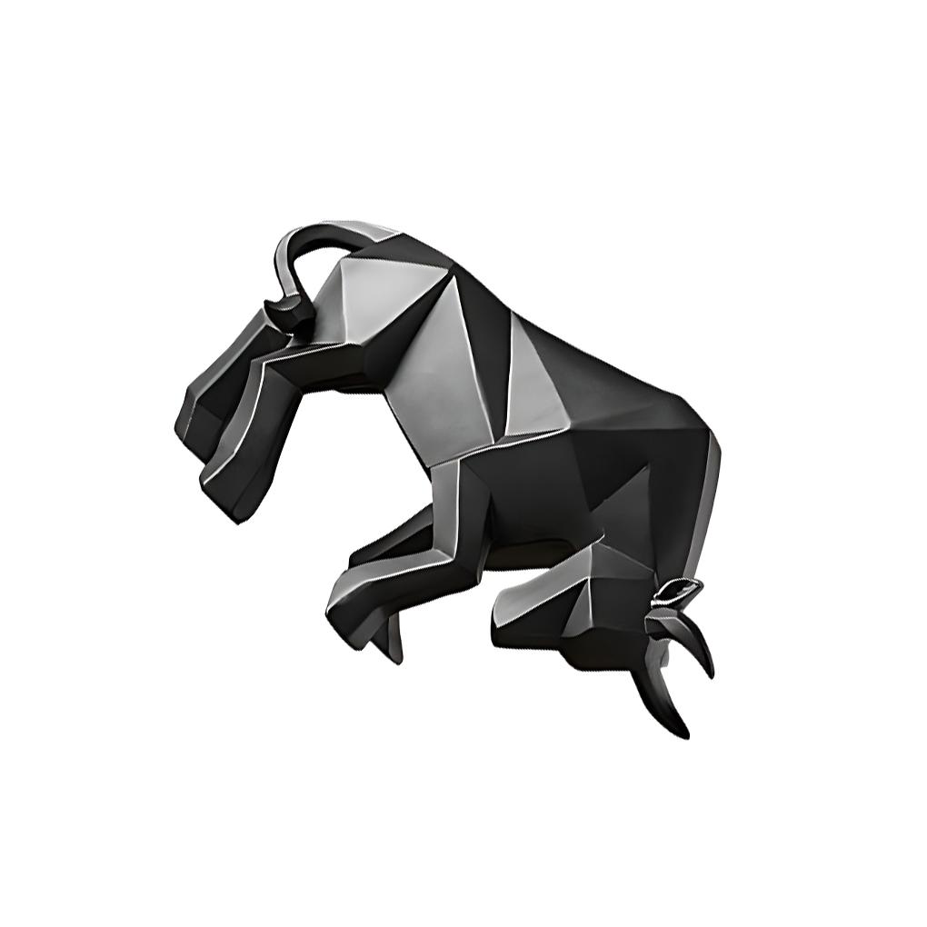 Высококачественная текстурированная скульптура быка Подарок на Новый год Статуэтка для стойки регистрации Бык Офис чёрный