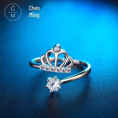 S925 Sterlingsilber Kronenring mit Diamanten - Japanischer & Koreanischer Modeschmuck Geschenk für Sie
