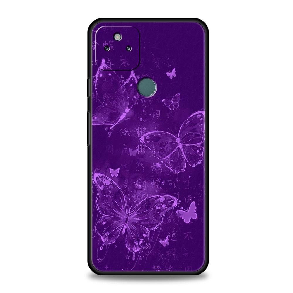 

Art Purple Butterfly Phone Case Cover for Google Pixel 10 9 8 7 6 9A 8A 7A 6A Pro Shockproof Soft TPU 10 Pro XL Shell Fundas Bag Pixel 9 Pro