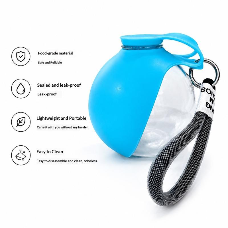 Portable Dogs Drinking Bottle With Silicone Bowl, 285Ml Leak-Proof Dog Drinking Bottle For Cats And Dogs,Outdoor Walks And Hikes