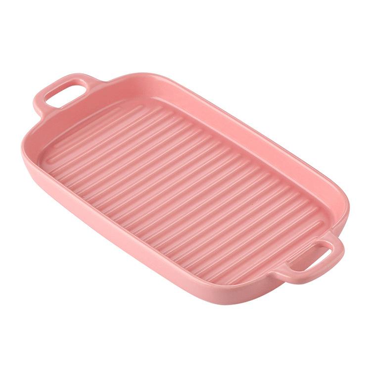 Straight Hair Rectangular Amphora Oven Baking Pan Baking Western Food Creative Large Size Ceramic Household Fish Plate Dish Plate