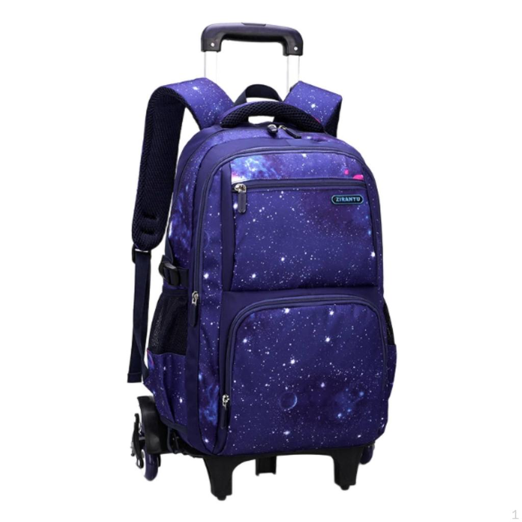 3 Pieces Stair Climbing Trolley School Bag Long-Lasting Piece Rolling Backpack