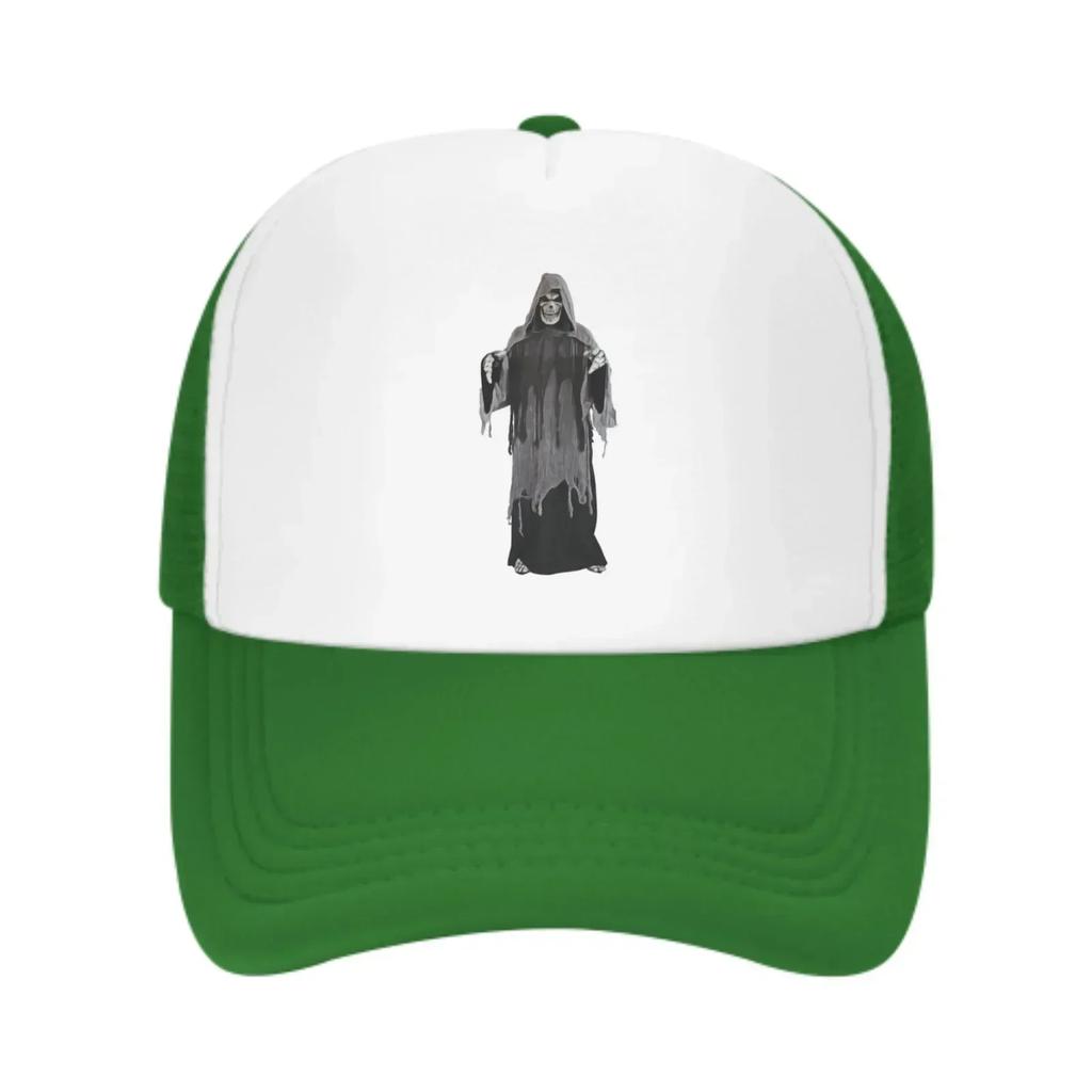 Halloween Skull Mesh Trucker Hats for Men Women Adjustable Casual Fashion Baseball Caps for Outdoor Activities