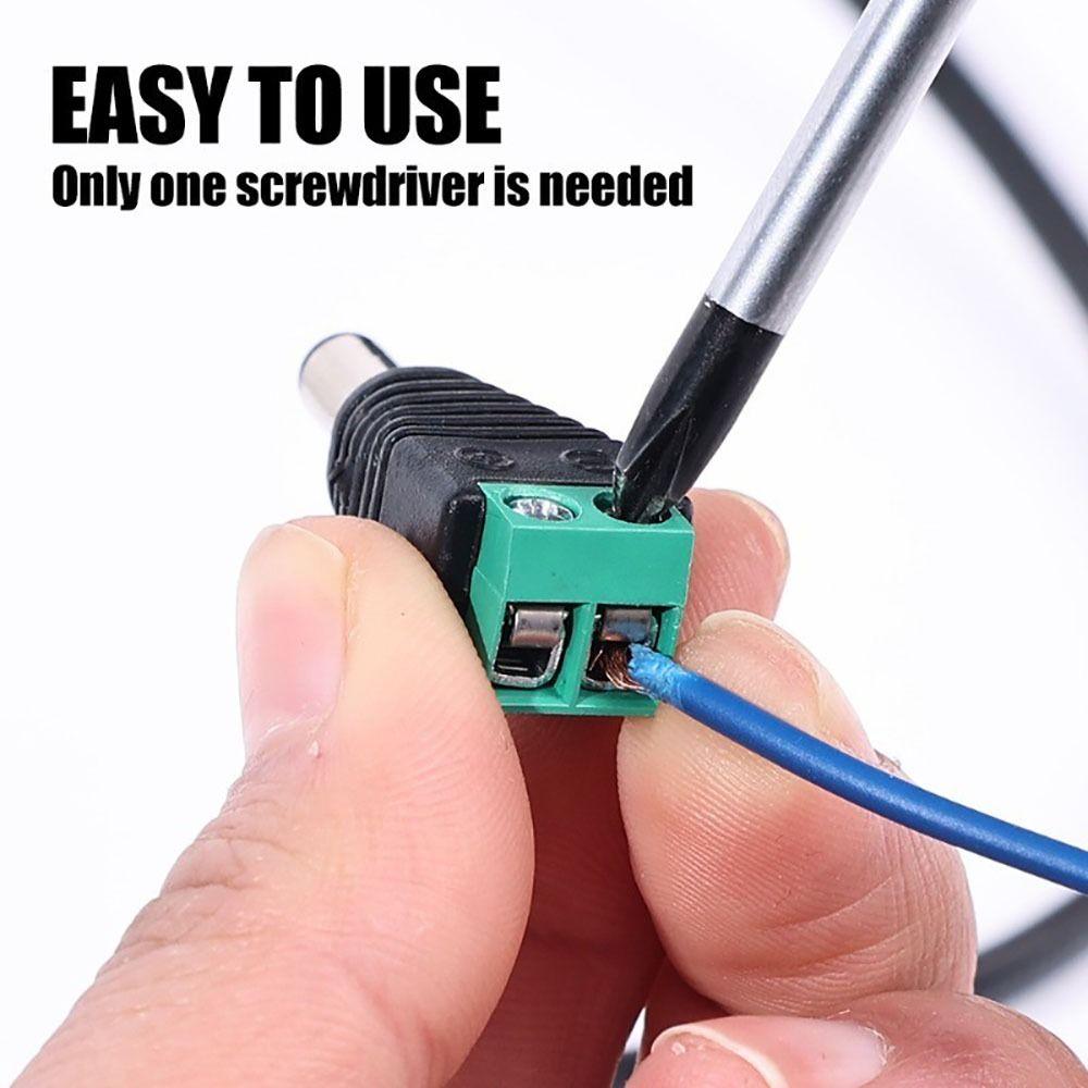 10Pcs 12V DC Power Plug Adapter 2.1*5.5mm Male Female Socket Durable Plug Jack Connector