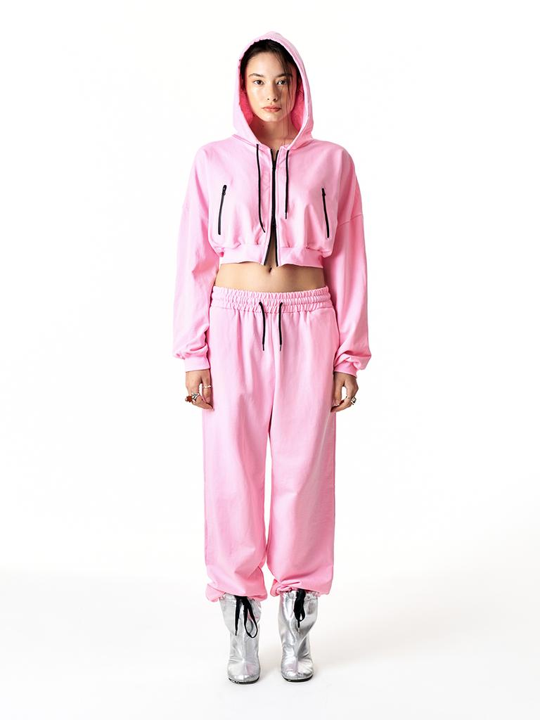 Yiiel Chain Logo Jogger Pants Pink
