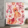 Cute Cartoon Animals Shower Curtain featuring Teddy Bears and Bunnies Pink Princess Castle Home Decor for Bathroom 72 x 72 Inche