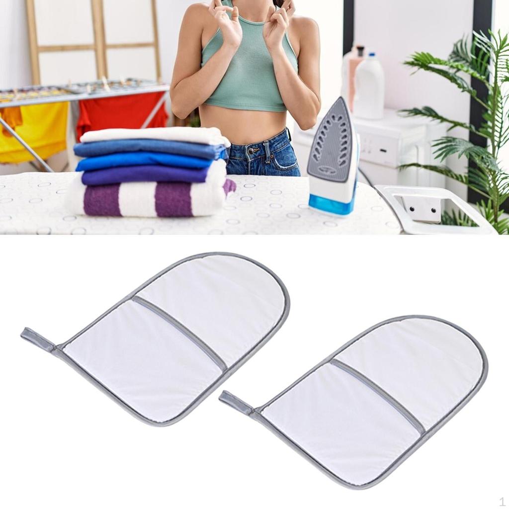 2 Pieces Ironing Gloves Anti Steam Mit Heat Insulation with Loop for Clothes Steamers Thick Sponge