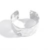 Elegant Light Luxury Irregular Open Cuff Bracelet for Women, Personalized Design, Wide-Brimmed Brass Wristband with High-End Feel.