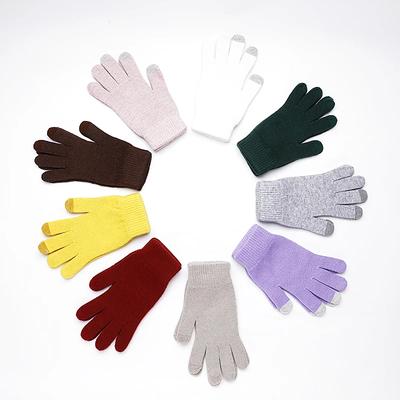 Damen Strick Touchscreen Einfarbig Handschuhe Weich Warm Winter Vollfinger Texting Handschuhe Lässig Outdoor Fahren Wandern Handschuhe