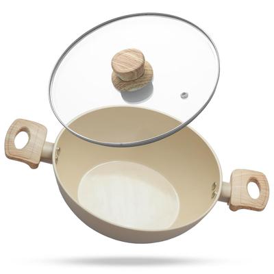 Geschmiedete Kadhai 24cm Glasdeckel | 2,5L | Keramikbeschichtet | Gas- & Induktionskompatibel