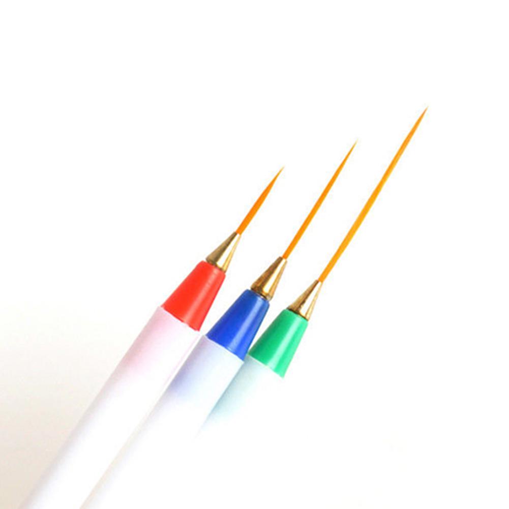 3 pièces/ensemble Nail Art Fine Liner Design détail décor peinture dessin stylo bricolage brosse