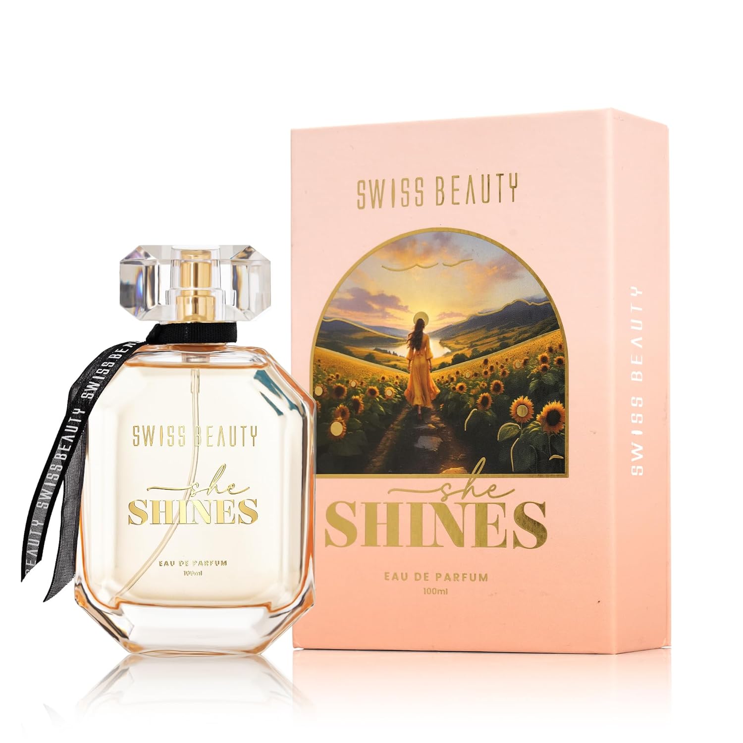 Swiss Beauty She Shines EDP | Стойкий | Идеально для подарка | На каждый день | Верхняя нота: Нероли | Средняя нота: Жасмин | Базовая нота: Мускус | 100 мл 100 ML