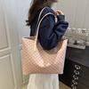 2025 Summer Women's French Tote: Large Capacity Solid Color Shoulder Handbag with Letter Design