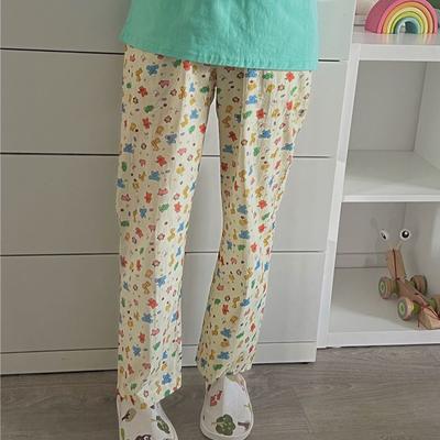 Ins Tier Cartoon Hose Pyjama Frauen Koreanische Kawaii Süße Mädchen Sommer Gedruckt Casual Lose Homewear Chic